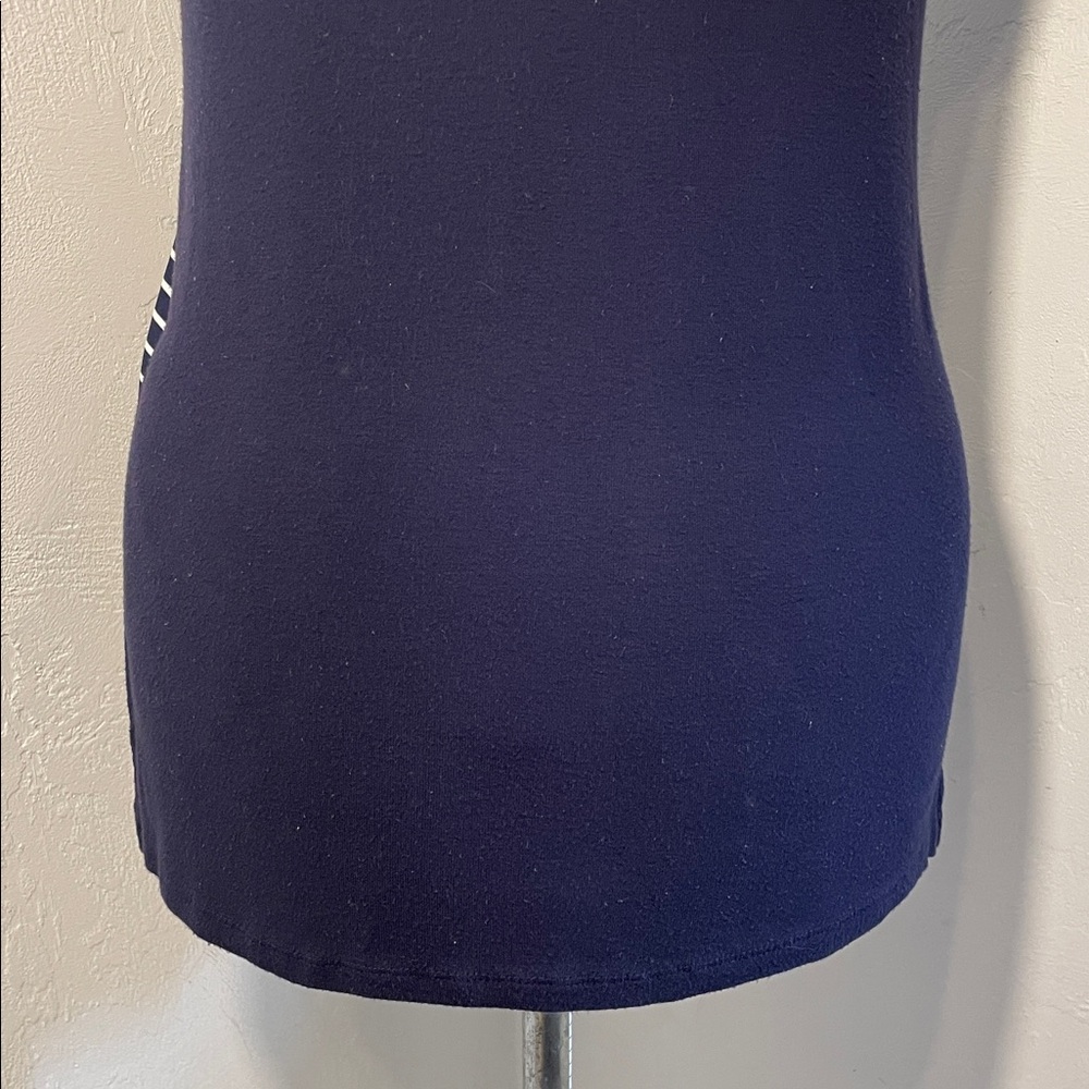 LOFT Navy and White Striped Sleeveless Top - Picture 9 of 15